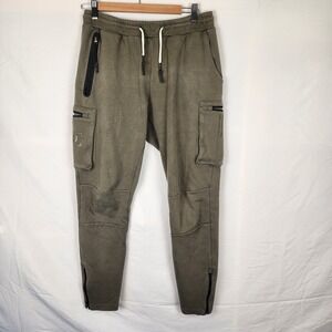ASRV Signature Utility Jogger Sweatpants Green‎ Ankle Zip Men's Size Medium